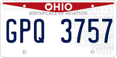 OH license plate GPQ3757