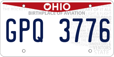 OH license plate GPQ3776