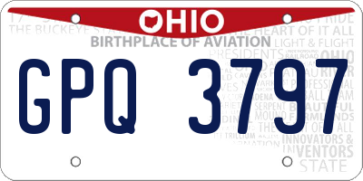 OH license plate GPQ3797