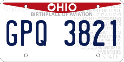 OH license plate GPQ3821