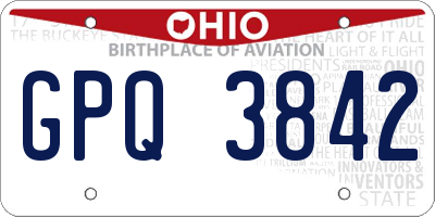OH license plate GPQ3842