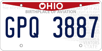 OH license plate GPQ3887