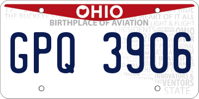 OH license plate GPQ3906