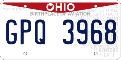 OH license plate GPQ3968