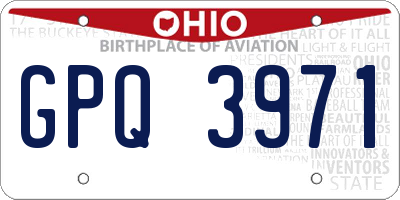 OH license plate GPQ3971