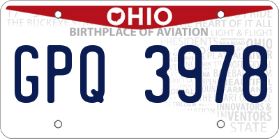 OH license plate GPQ3978
