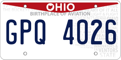 OH license plate GPQ4026