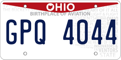 OH license plate GPQ4044