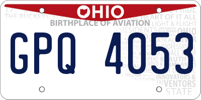 OH license plate GPQ4053