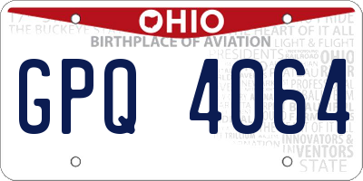 OH license plate GPQ4064