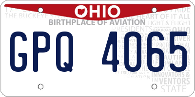 OH license plate GPQ4065