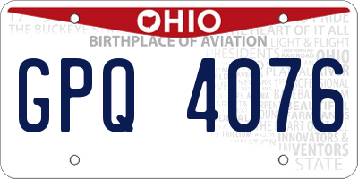 OH license plate GPQ4076