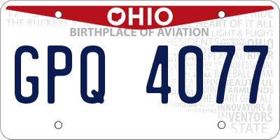 OH license plate GPQ4077