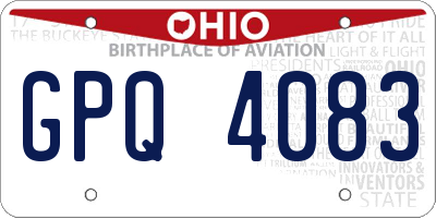 OH license plate GPQ4083