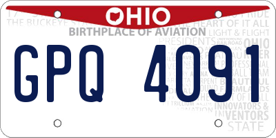 OH license plate GPQ4091