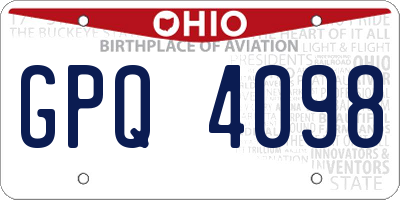 OH license plate GPQ4098