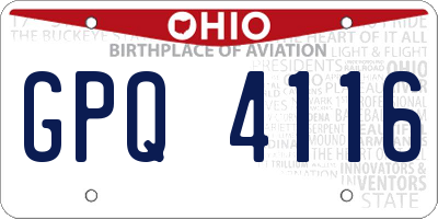 OH license plate GPQ4116