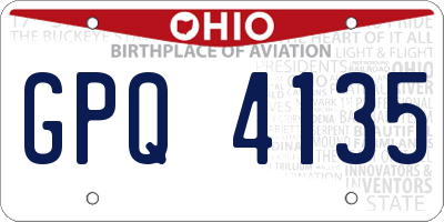 OH license plate GPQ4135