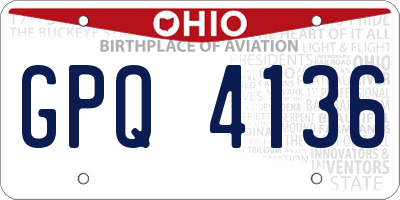 OH license plate GPQ4136