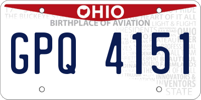 OH license plate GPQ4151