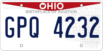 OH license plate GPQ4232