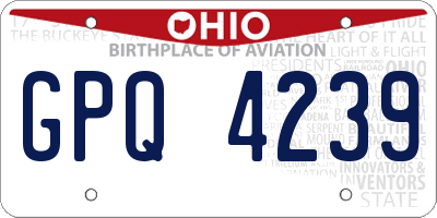 OH license plate GPQ4239