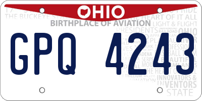 OH license plate GPQ4243