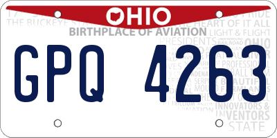 OH license plate GPQ4263