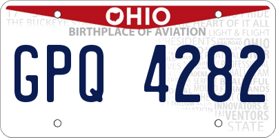 OH license plate GPQ4282