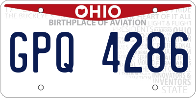 OH license plate GPQ4286