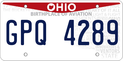 OH license plate GPQ4289