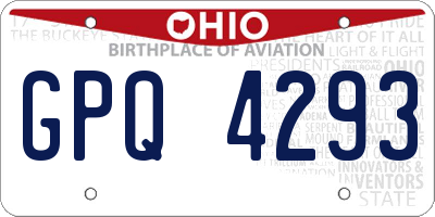OH license plate GPQ4293