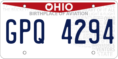 OH license plate GPQ4294