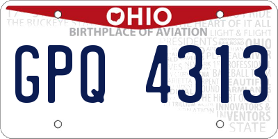 OH license plate GPQ4313