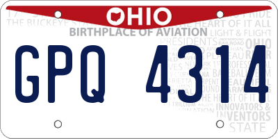 OH license plate GPQ4314
