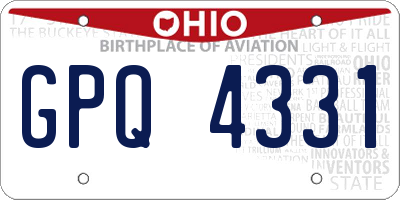 OH license plate GPQ4331