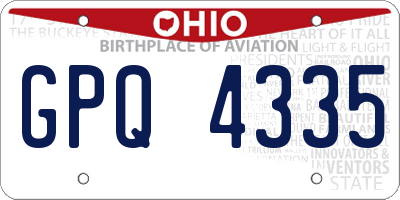 OH license plate GPQ4335