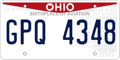 OH license plate GPQ4348