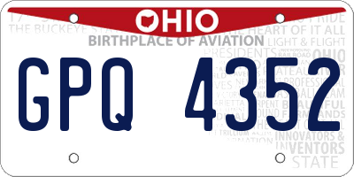 OH license plate GPQ4352