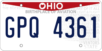 OH license plate GPQ4361