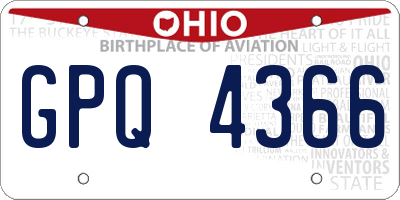 OH license plate GPQ4366