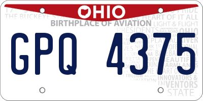 OH license plate GPQ4375