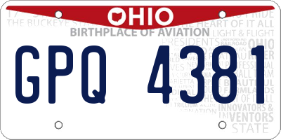 OH license plate GPQ4381