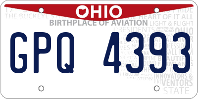OH license plate GPQ4393
