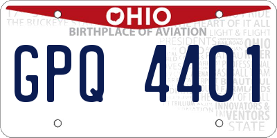 OH license plate GPQ4401
