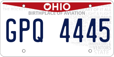 OH license plate GPQ4445