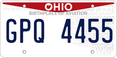 OH license plate GPQ4455