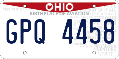 OH license plate GPQ4458