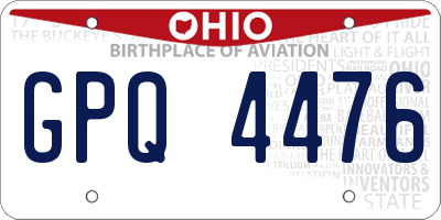 OH license plate GPQ4476
