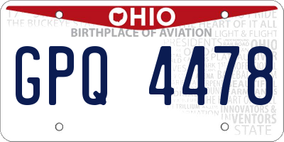 OH license plate GPQ4478